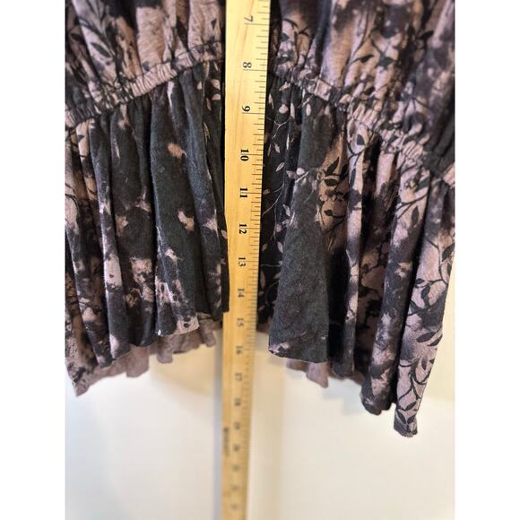 Free People Womens Cold Shoulder Boho Whimsigoth Fairy Grunge Purple Top Medium - Picture 9 of 9
